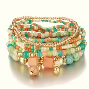 Handmade Bohemian Multilayer Charge Bracelet For Women Rice Bead Bracelet